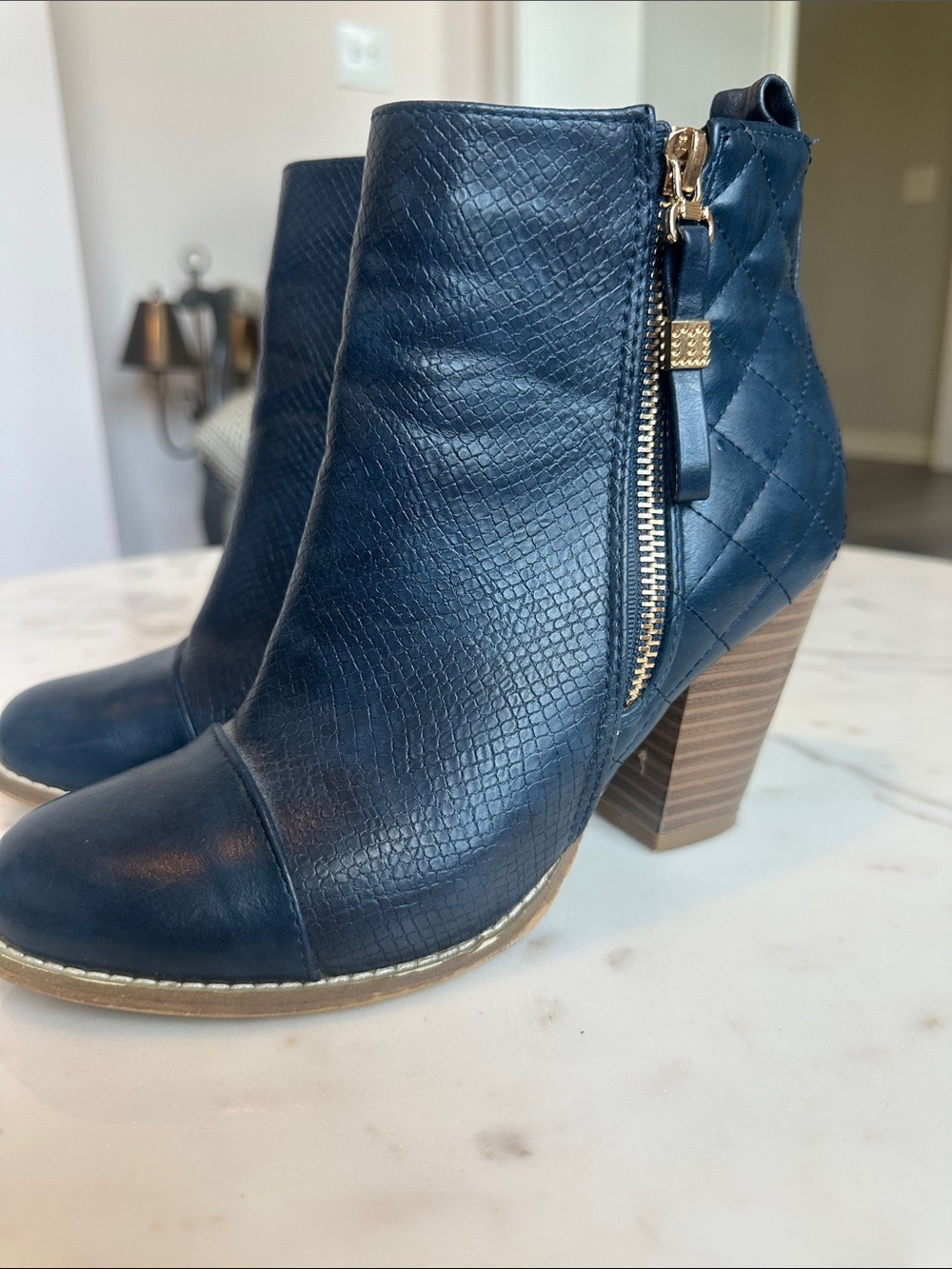 Blue Ankle Boots